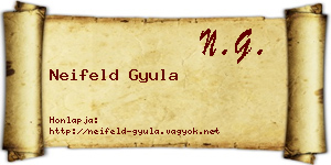 Neifeld Gyula névjegykártya